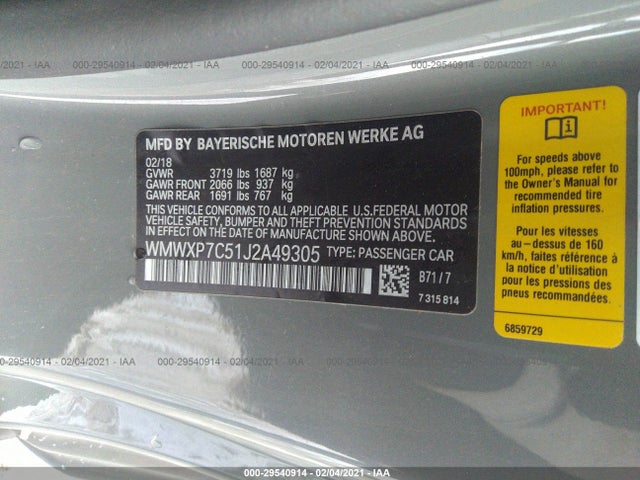 WMWXP7C51J2A49305 Mini Hardtop 2 Door Cooper S