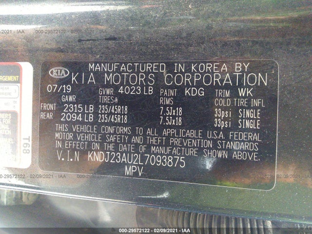 KIA Soul X-line 2020 KNDJ23AU2L7093875 Image 10