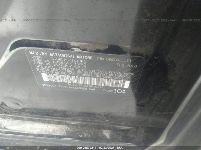 2020 MITSUBISHI MIRAGE G4 ML32F4FJ5LHF10273 Photo 8