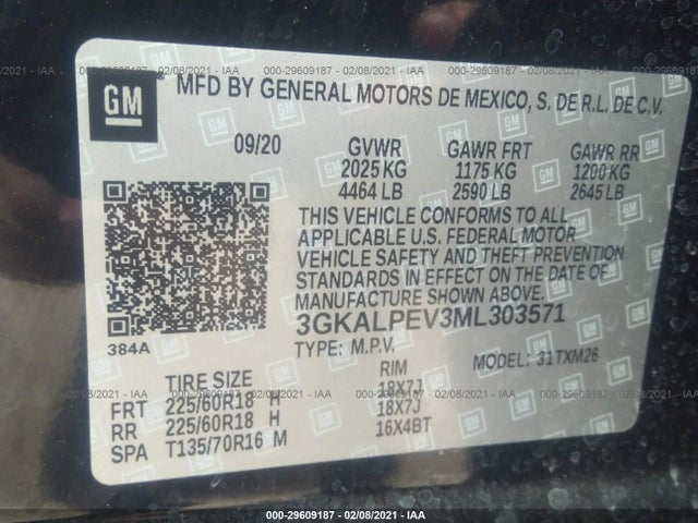 3GKALPEV3ML303571 GMC lyx