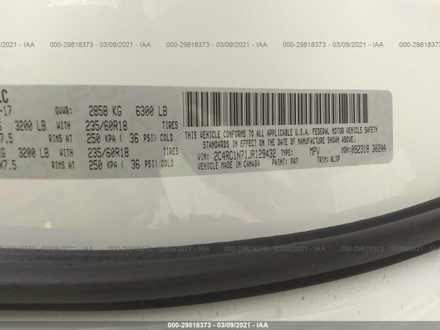 2C4RC1N71JR129432 Chrysler Pacifica Hybrid Limited