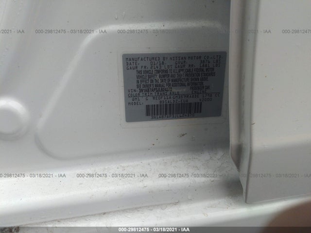 Nissan SENTRA SV 2018 3N1AB7AP3JL624370 Image 9