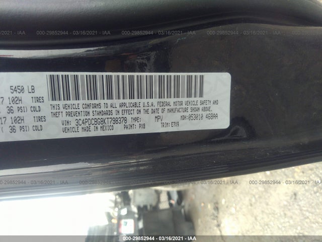 Dodge JOURNEY SE 2019 3C4PDCBG8KT798378 Image 9