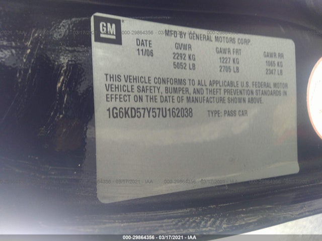 Cadillac DTS 2007 1G6KD57Y57U162038 Image 10
