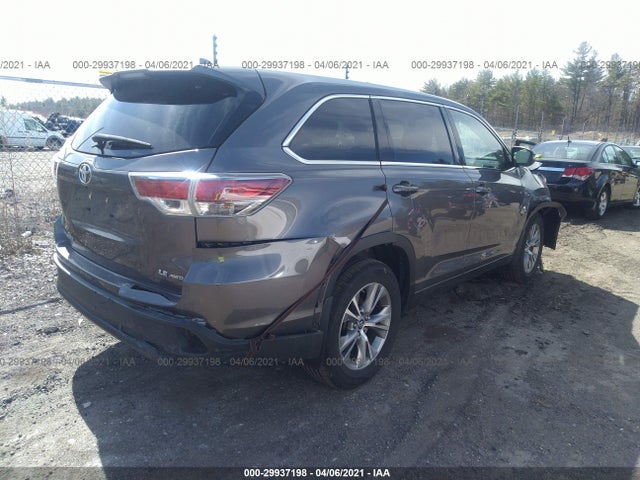 Toyota Highlander Le 2016 5TDBKRFH6GS355864 Image 4