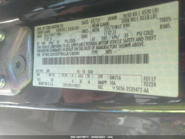 Ford Escape 2012 -auction- 8