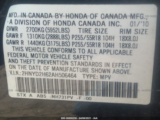 Acura Mdx Technology Pkg 2010 2HNYD2H62AH506464 Image 9