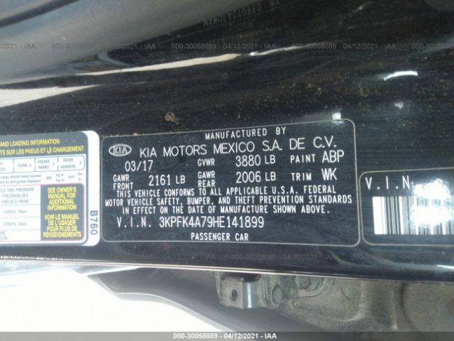 3KPFK4A79HE141899 KIA FORTE LX
