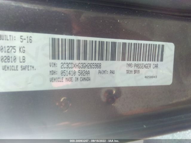 2C3CDXHG3GH265968 Dodge Charger Sxt