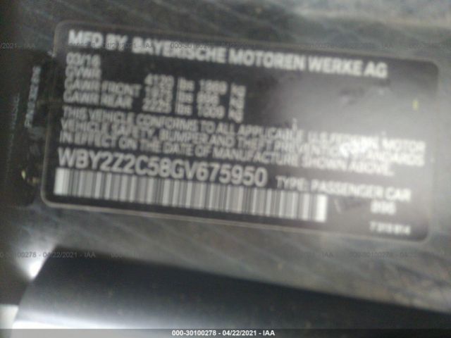 WBY2Z2C58GV675950 BMW I8
