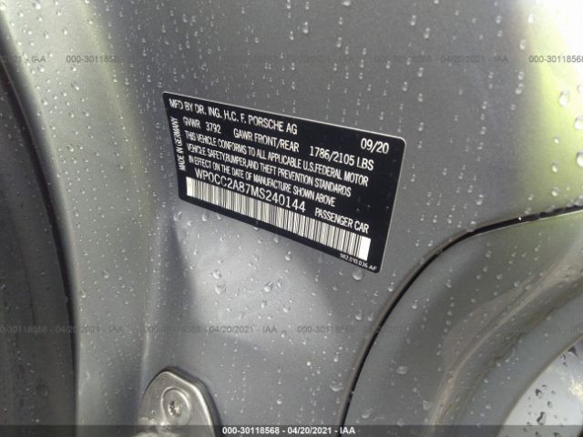 2021 PORSCHE 718 SPYDER WP0CC2A87MS240144 Photo 8