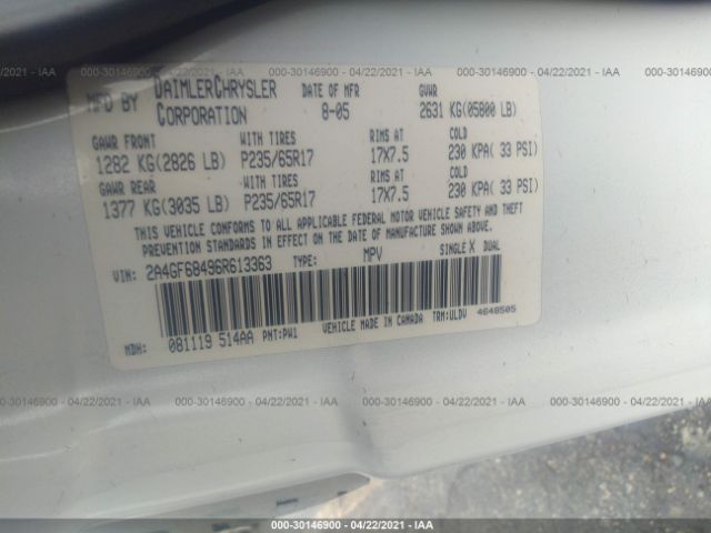 2006 CHRYSLER PACIFICA 2A4GF68496R613363 Photo 8