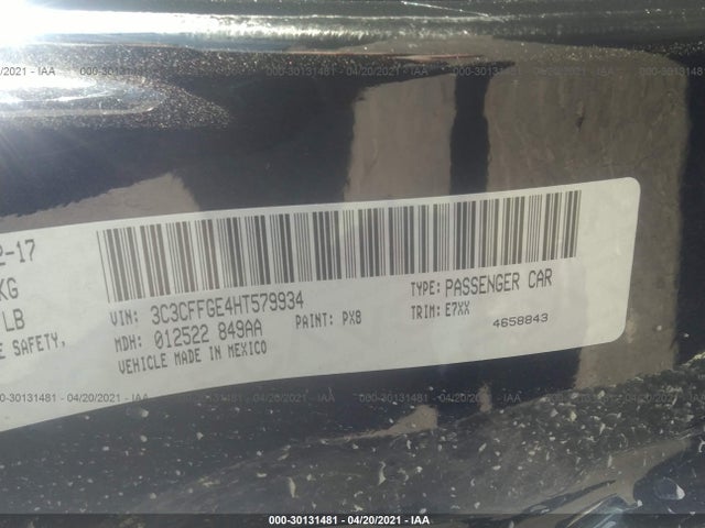 2017 Fiat 500e, VIN: 3C3CFFGE4HT579934