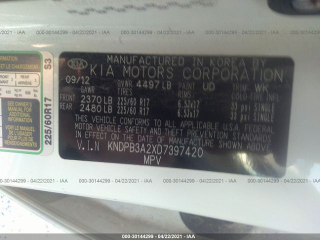 KNDPB3A2XD7397420 KIA Sportage Lx