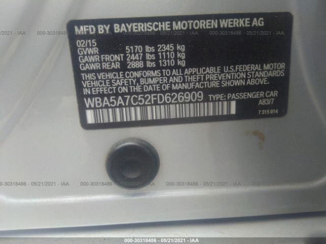 WBA5A7C52FD626909 BMW 5 Series 528i Xdrive