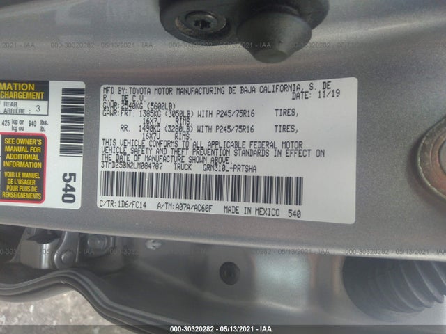 2020 Toyota Tacoma, VIN: 3TMDZ5BN2LM084787
