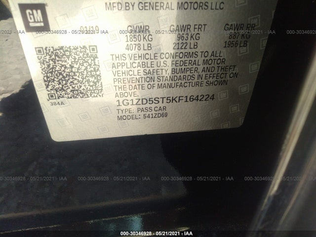 Chevrolet MALIBU LT 2019 1G1ZD5ST5KF164224 Image 9