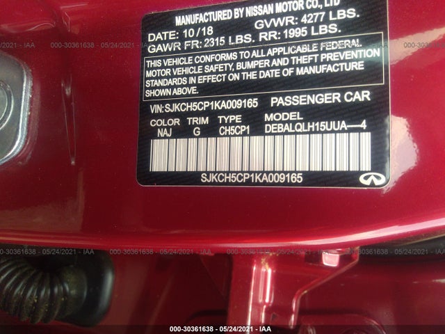 2019 Infiniti QX30, VIN: SJKCH5CP1KA009165