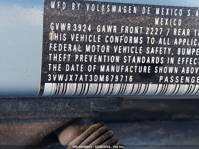 2013 VOLKSWAGEN BEETLE 3VWJX7AT3DM679716 Photo 8