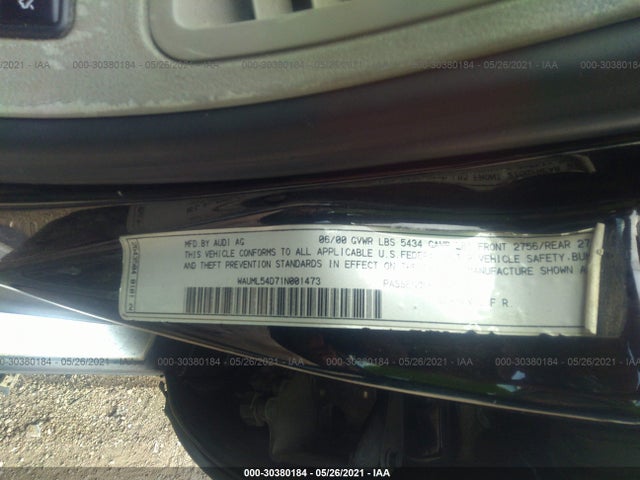 2001 AUDI A8 WAUML54D71N001473 Photo 8