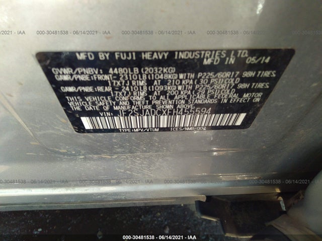 Subaru Forester 2.5i Premium 2015 JF2SJADCXFH455594 Image 9