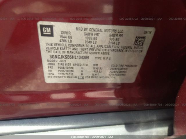 2017 CHEVROLET TRAX 3GNCJKSB6HL134389 Photo 8