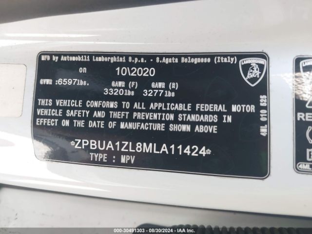 ZPBUA1ZL8MLA11424 Lamborghini Urus Pearl Capsule/graphite Capsule