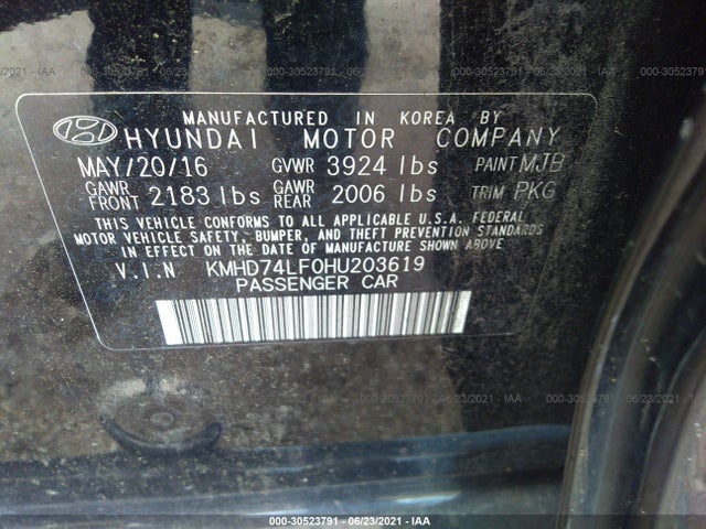 Hyundai ELANTRA SE 2017 KMHD74LF0HU203619 Image 9