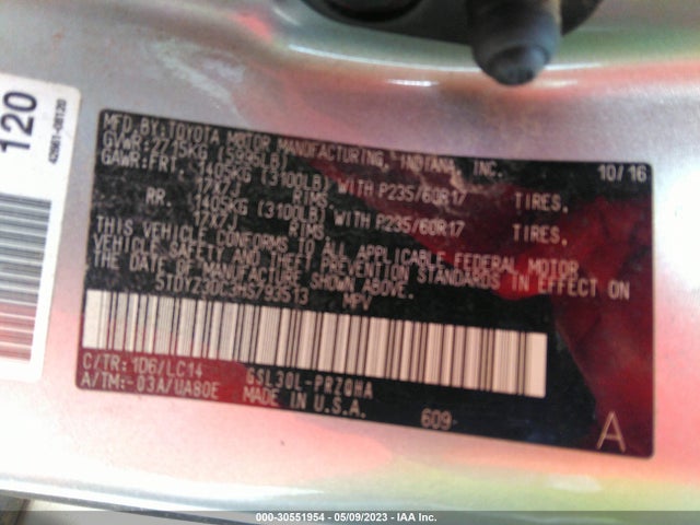 Toyota Sienna Xle Auto Access 2017 5TDYZ3DC3HS793513 Image 9