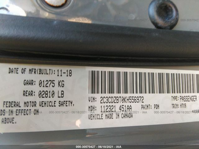 2C3CDZBT0KH556972 Dodge Challenger R/t