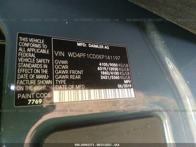 WD4PF1CD0KP141197 Mercedes-Benz Sprinter 2500 High Roof V6