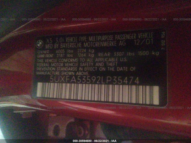 5UXFA53592LP35474 BMW X5 3.0I