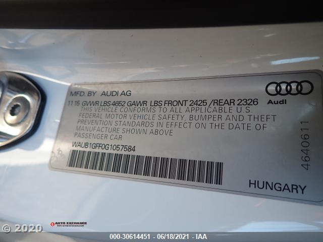 2016 Audi S3, VIN: WAUB1GFF0G1057584