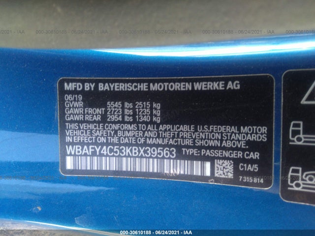 2019 BMW 8 Series, VIN: WBAFY4C53KBX39563