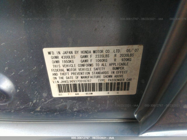 JH4CL96937C018787 Acura Tsx Navi