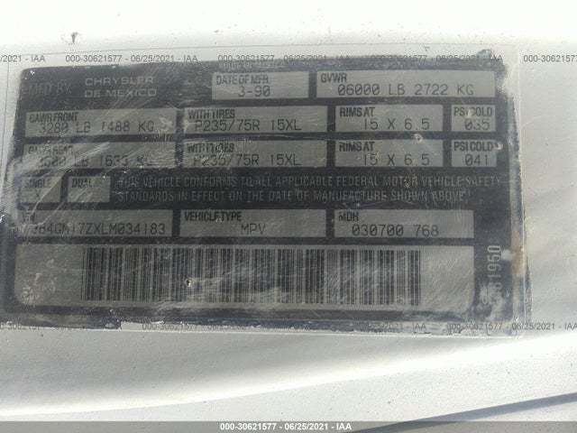 1990 DODGE RAMCHARGER AW-150 VIN: 3B4GM17ZXLM034183