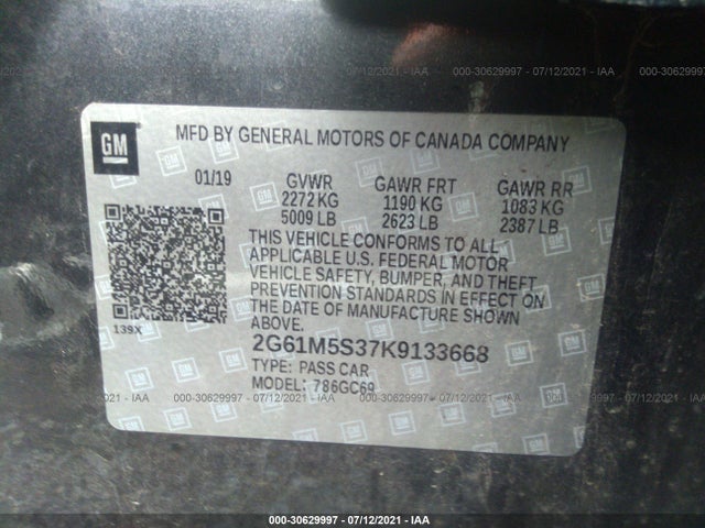 2019 Cadillac XTS, VIN: 2G61M5S37K9133668