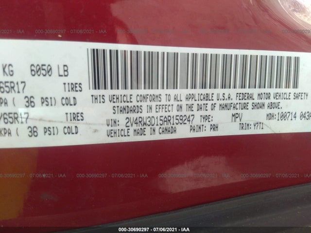Volkswagen Routan 2010 2V4RW3D15AR159247 Image 9
