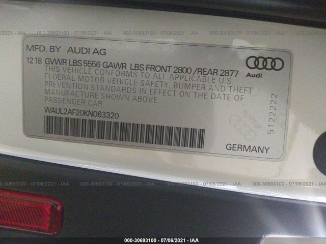 2019 Audi A6, VIN: WAUL2AF20KN063320