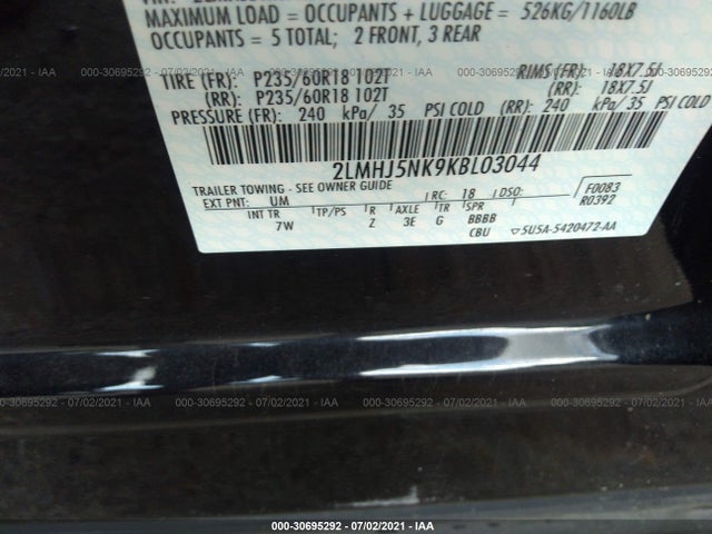 2019 Lincoln MKT, VIN: 2LMHJ5NK9KBL03044