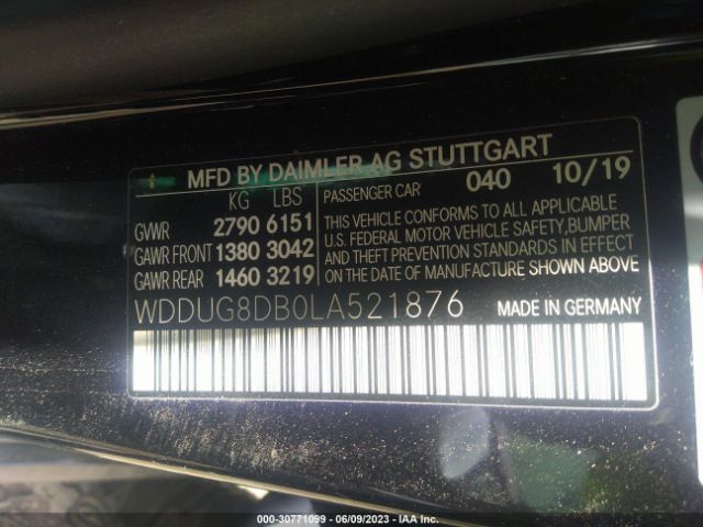 WDDUG8DB0LA521876 Mercedes-Benz S-class S 560