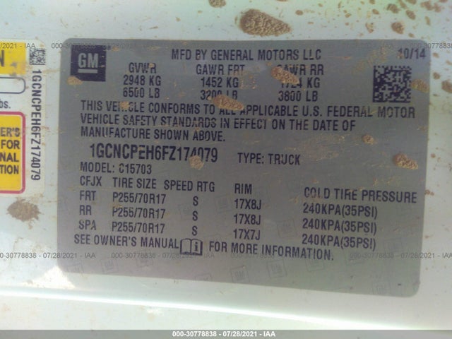 Chevrolet Silverado 1500 Wt 2015 1GCNCPEH6FZ174079 Image 9