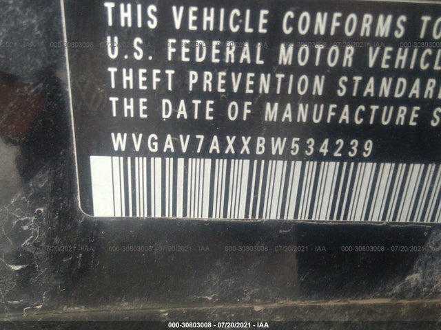 WVGAV7AXXBW534239 Volkswagen Tiguan Sel