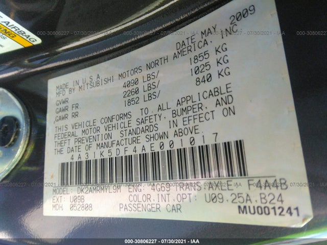 Mitsubishi Eclipse Gs Sport 2010 4A31K5DF4AE001017 Image 10