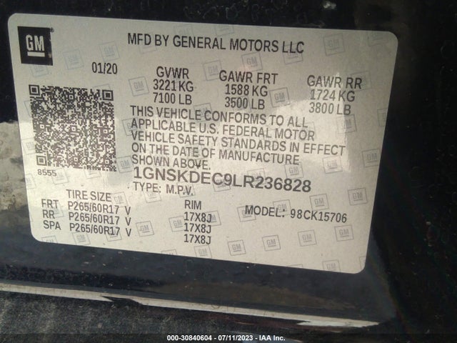 Chevrolet Tahoe Commercial 2020 1GNSKDEC9LR236828 Image 9