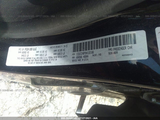 1C3CCCAB7GN122166 Chrysler 200 Limited