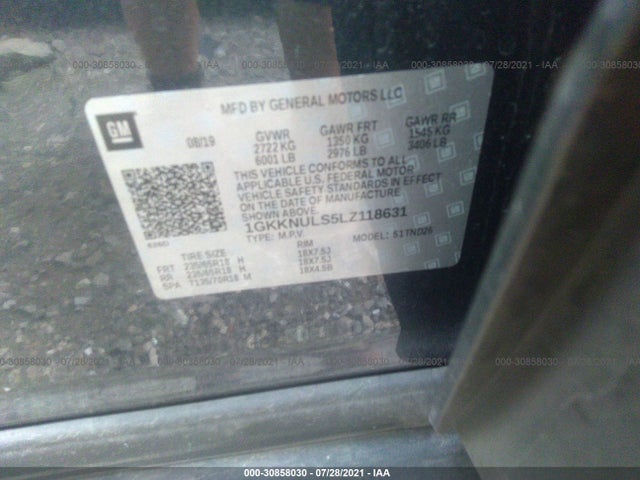 GMC ACADIA SLT 2020 1GKKNULS5LZ118631 Image 9