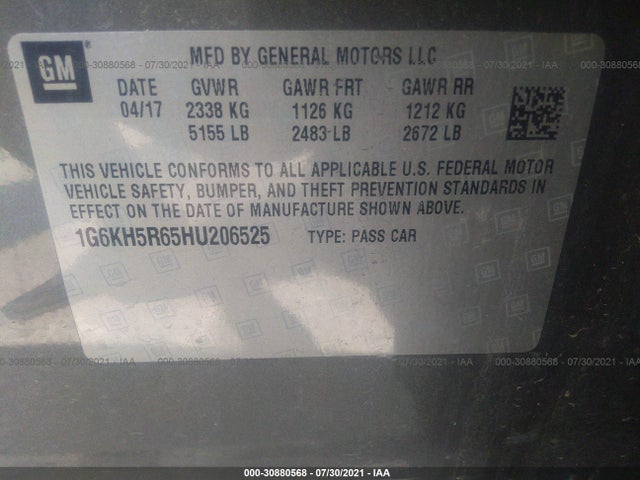 1G6KH5R65HU206525 Cadillac Ct6 Sedan Premium Luxury Awd