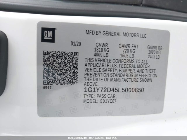 Chevrolet Corvette Stingray Rwd  2lt 2020 1G1Y72D45L5000650 Image 9