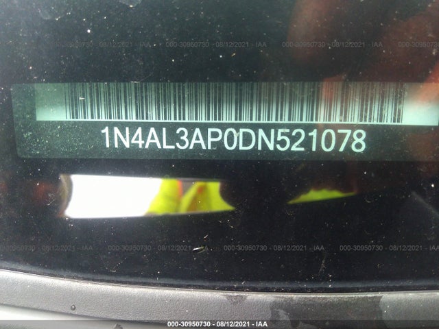 2013 NISSAN ALTIMA VIN: 1N4AL3AP0DN521078